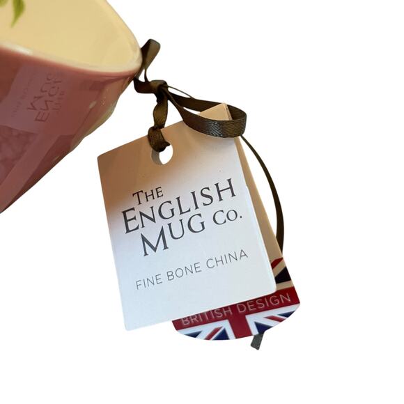 English Mug Co Fine China Pink Floral Coffee Mug Tea Cup 12oz Set of 2 New - Picture 15 of 15